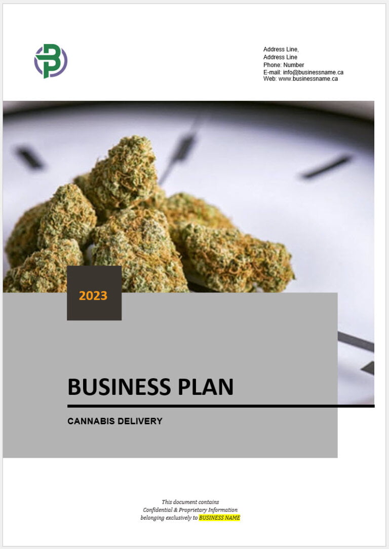 Cannabis Delivery Business Plan Template Business Plan Templates Canada
